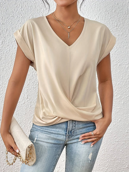 Liana | Soft Drape Twist-Front Top - Flattering, Comfortable & Elegant