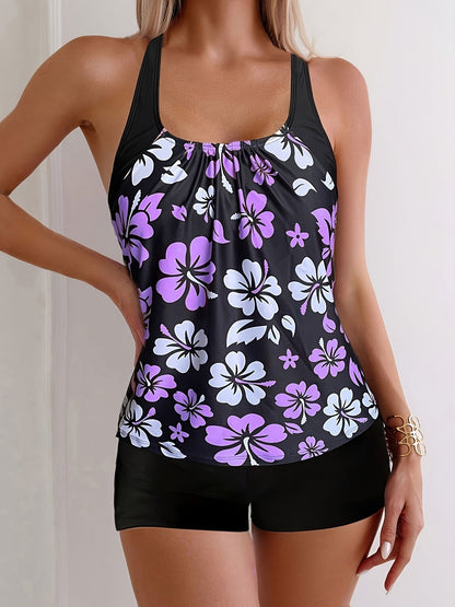 Elena | Floral Print Tankini Set