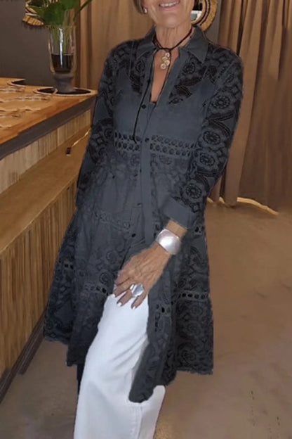 Cassia | Elegant Lace Button Shirt – Timeless Elegance, Everyday Comfort