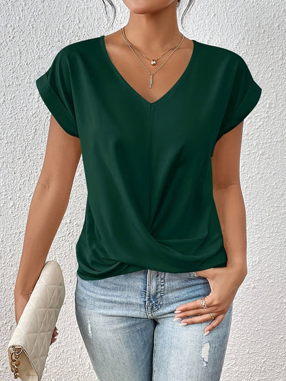Liana | Soft Drape Twist-Front Top - Flattering, Comfortable & Elegant
