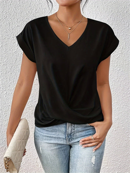 Liana | Soft Drape Twist-Front Top - Flattering, Comfortable & Elegant