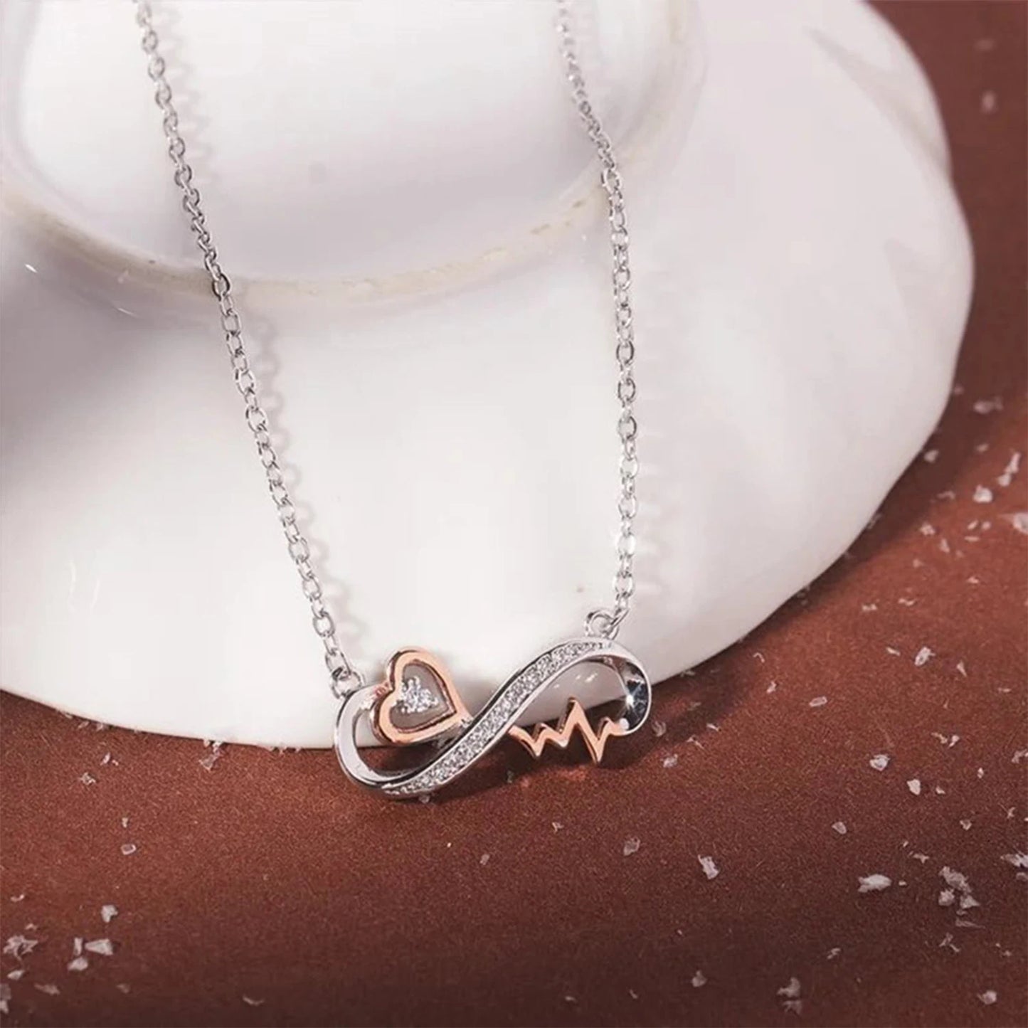 Mother & Daughter Infinity Heartbeat | Necklace