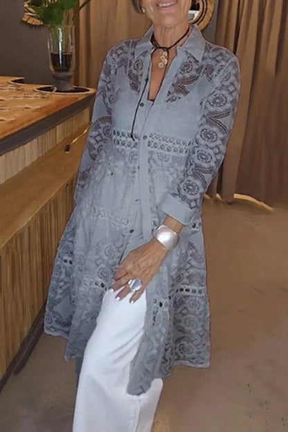 Cassia | Elegant Lace Button Shirt – Timeless Elegance, Everyday Comfort