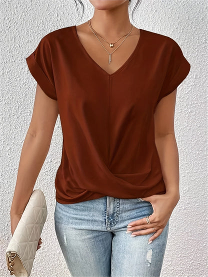 Liana | Soft Drape Twist-Front Top - Flattering, Comfortable & Elegant