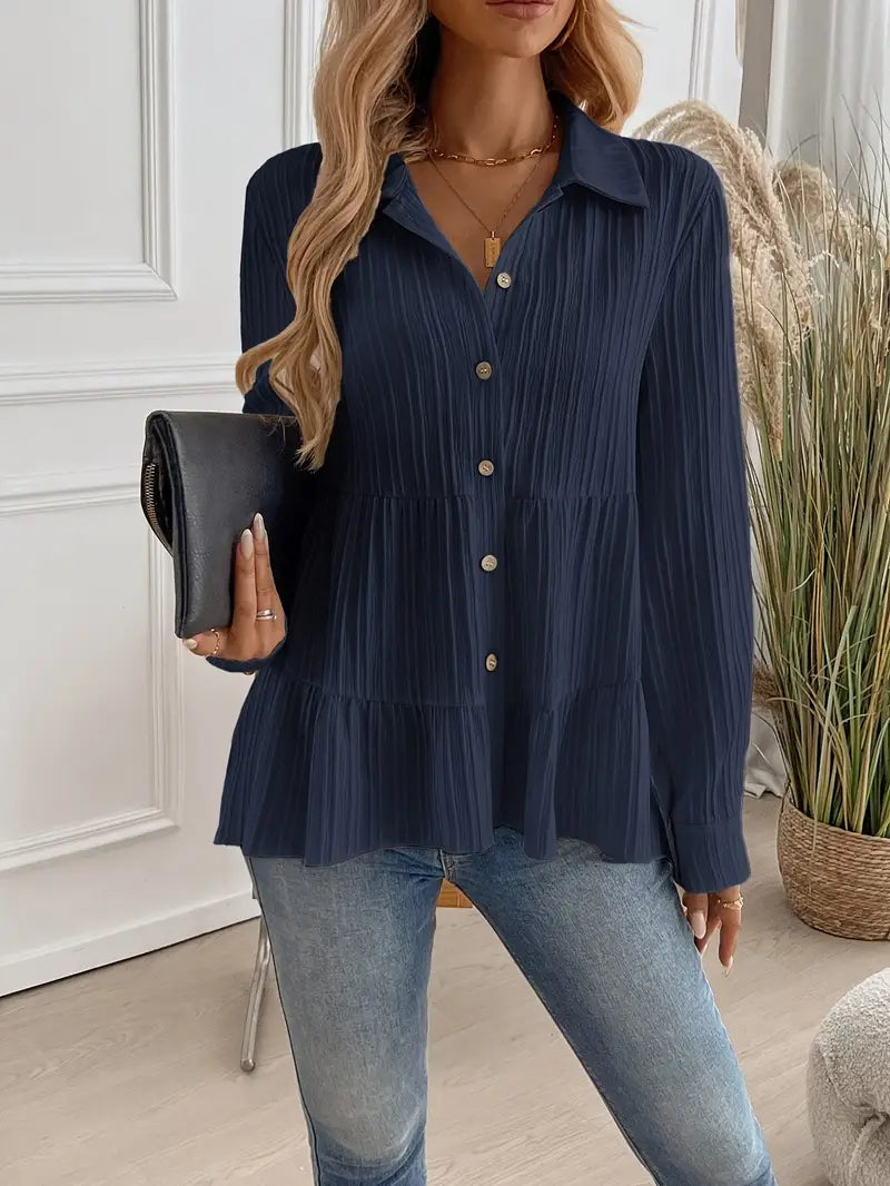 MELINDA | Stylish Long Sleeve Shirt With Buttons