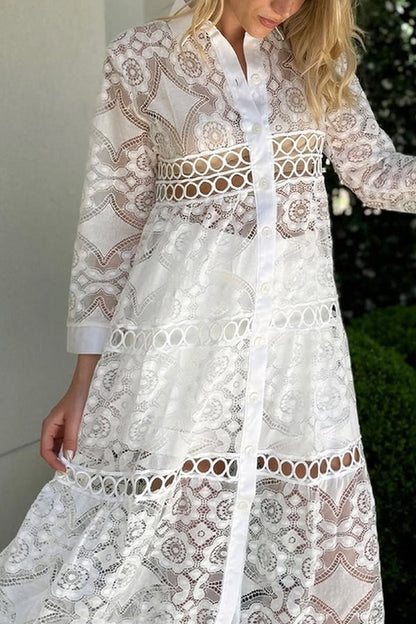 Cassia | Elegant Lace Button Shirt – Timeless Elegance, Everyday Comfort