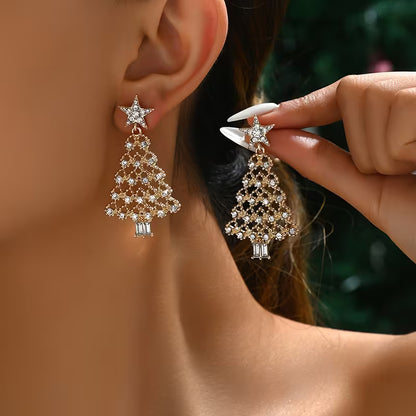 Sparkling Christmas Tree Earrings
