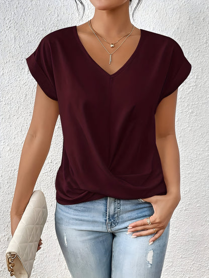 KATHRINA | Twist Front V-Neck Top