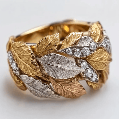 Unique Leaf & Zirconia Ring