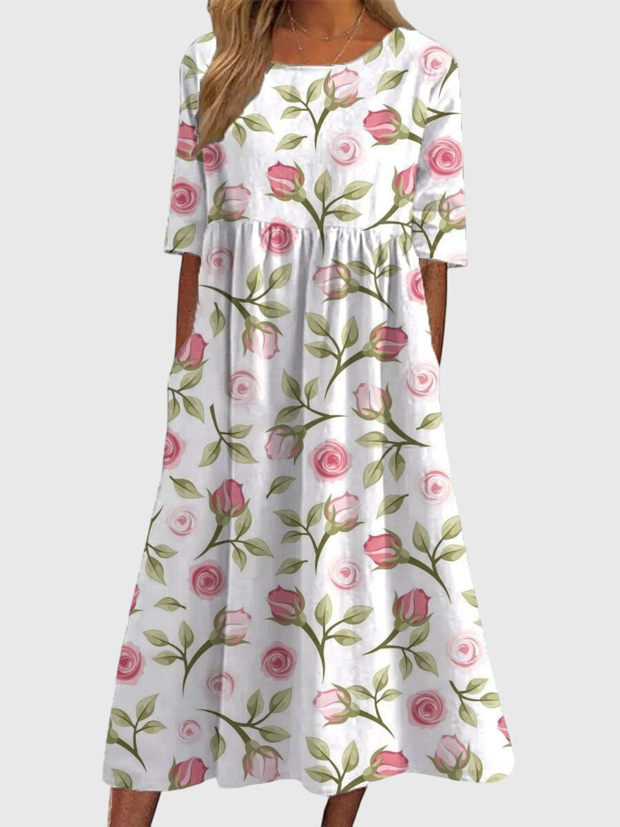 Izza | Elegant Slimming Floral Dress