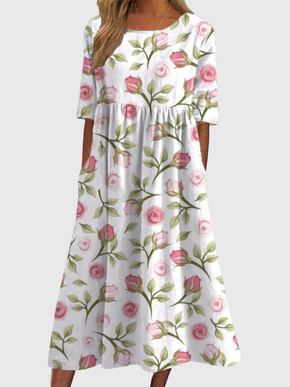 Izza | Elegant Slimming Floral Dress