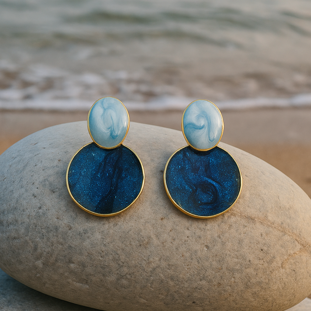 Dear | Celestial Waves Earrings: Radiant Ripple Drops