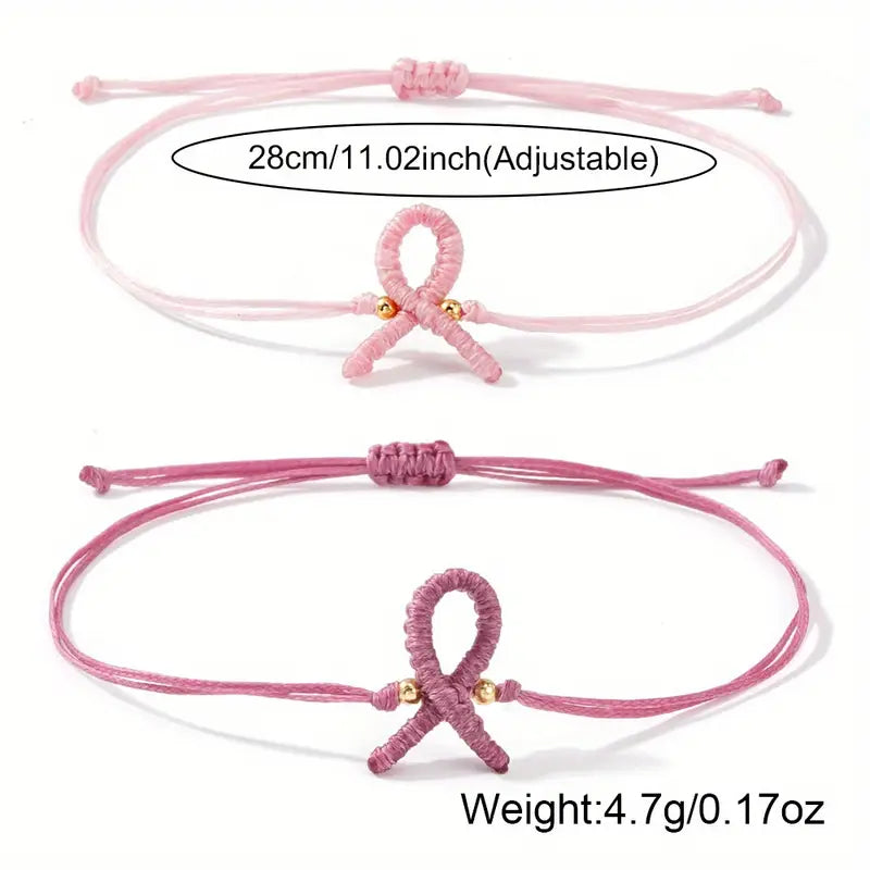 Beaded Ribbon Bracelet | Support Breast Cancer Get 1+1 Free!