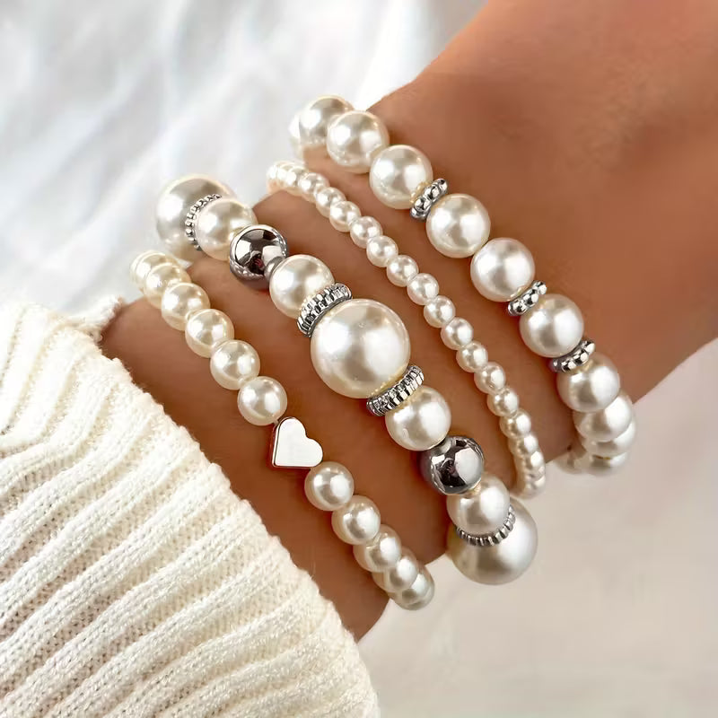Pearl Bracelet Set | Supporting Breast Cancer Awareness | 1+1 Free