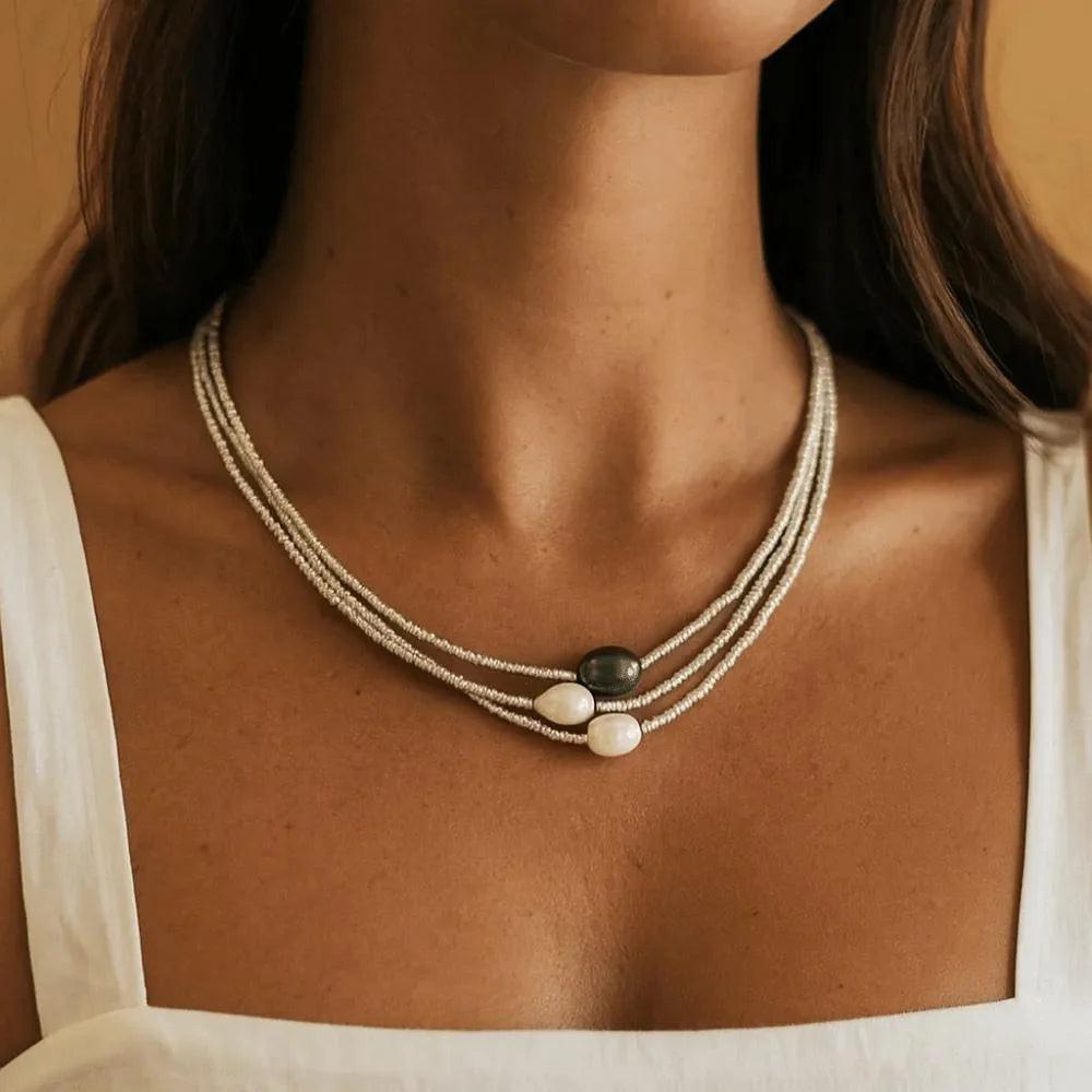 Freshwater Pearl Necklace – | Breast Cancer Awareness | Get 1+1 Free
