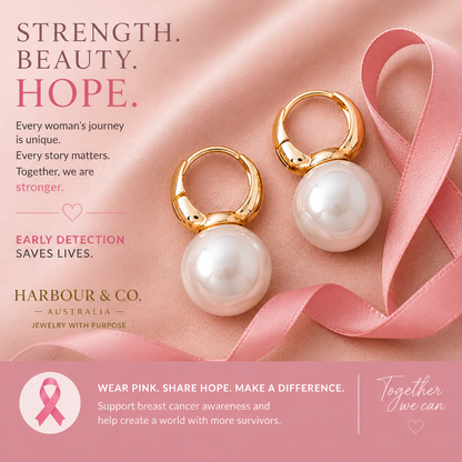 Pearls With a Purpose Breast Cancer Earrings