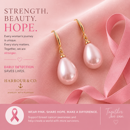 Breast Cancer Awareness | Hanging Pearl Drops