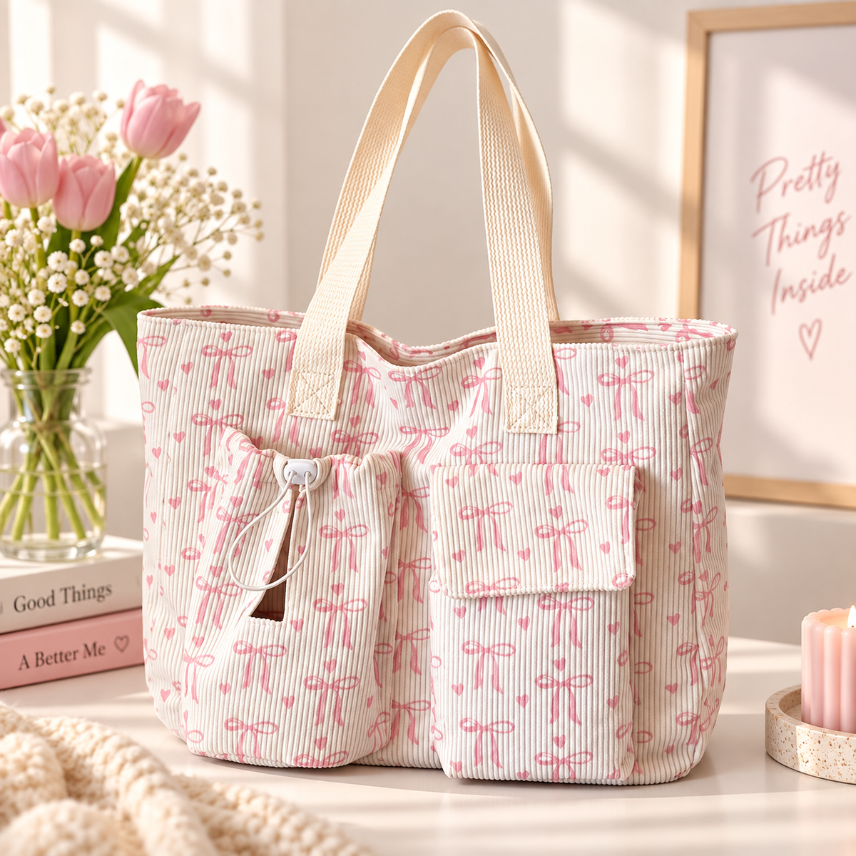 Breast Cancer Awareness Ribbon Bag