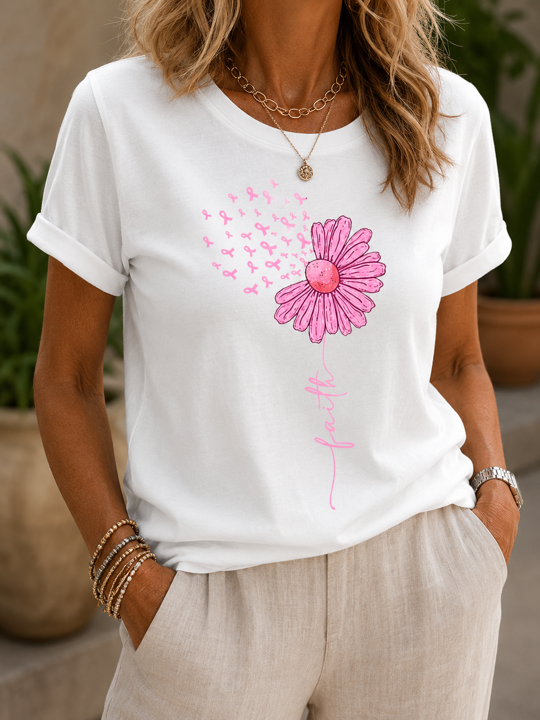 Casual Pink Awareness Tshirt