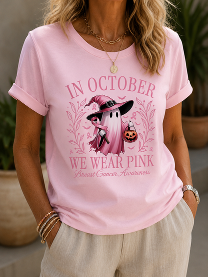 Casual Pink October Tshirt