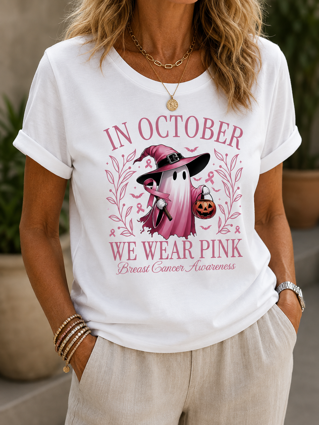Casual Pink October Tshirt