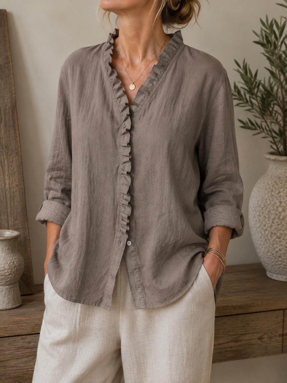 Wear Pink | Eline Brown Blouse