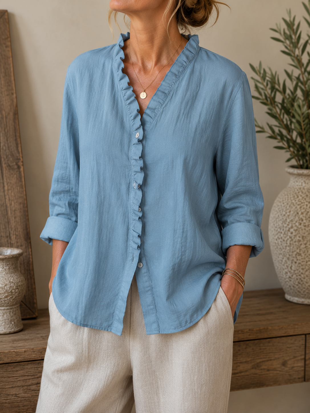 Wear Pink | Eline Blue Blouse
