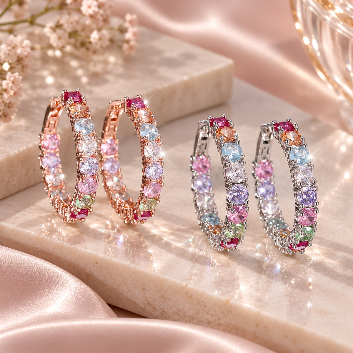 Exclusive Hope Earrings with Multi-Colored Crystals