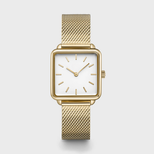 La Tétragone Watch Mesh, White, Gold Colour