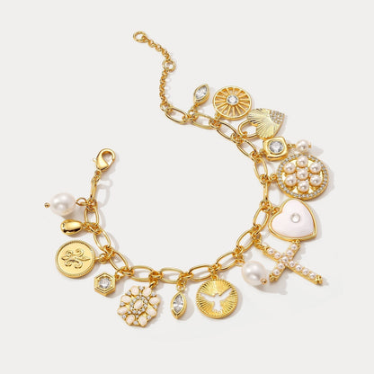 Vintage Cross Charm Bracelet