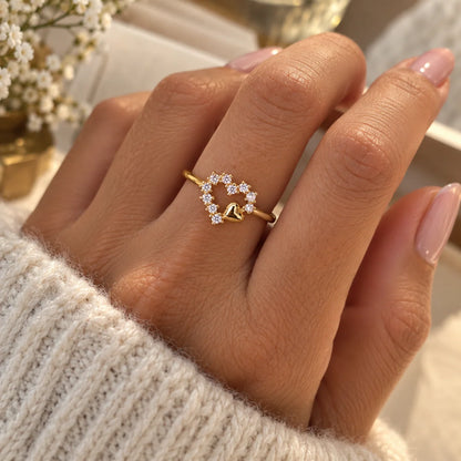 Sparkling Heart Ring – Elegant Crystal Love Ring