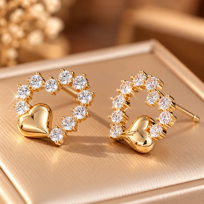 Sparkling Heart Earrings – Elegant Crystal Love Studs