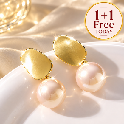 Golden Fresh Water Pearl Earrings