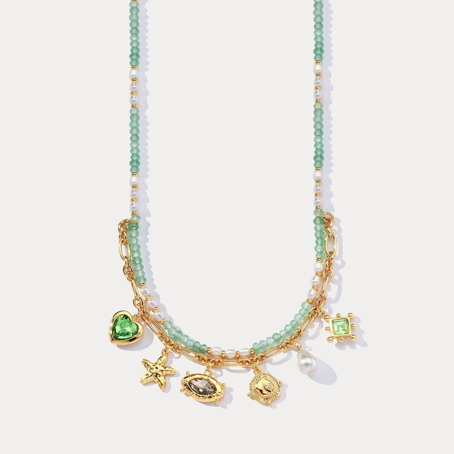 Vintage Charm Bead Necklace