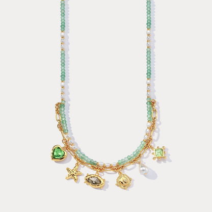 Vintage Charm Bead Necklace