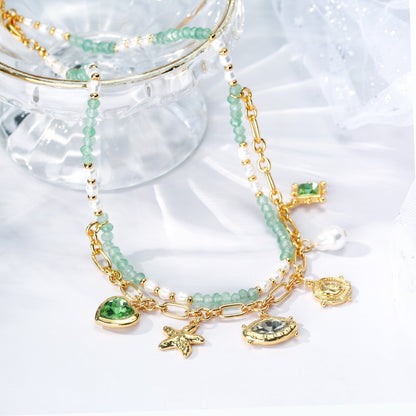 Vintage Charm Bead Necklace