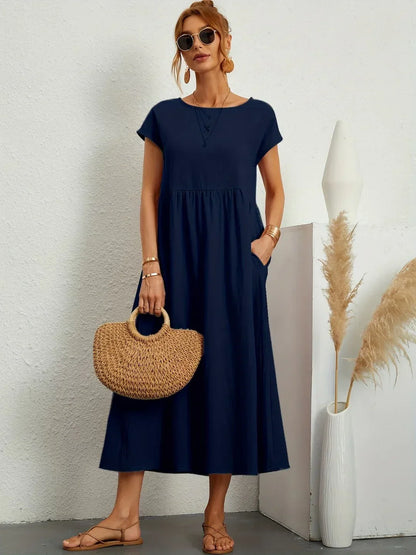 Lightweight Soft Cotton Dress with Pockets