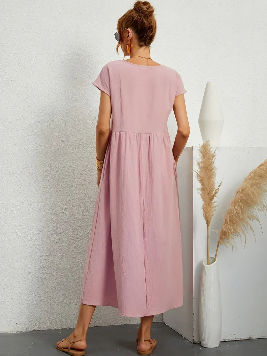 Lightweight Soft Cotton Dress with Pockets