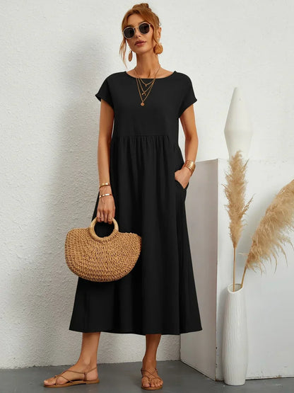 Lightweight Soft Cotton Dress with Pockets