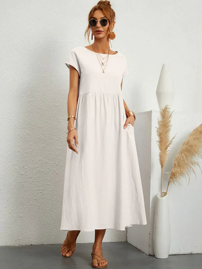 Lightweight Soft Cotton Dress with Pockets