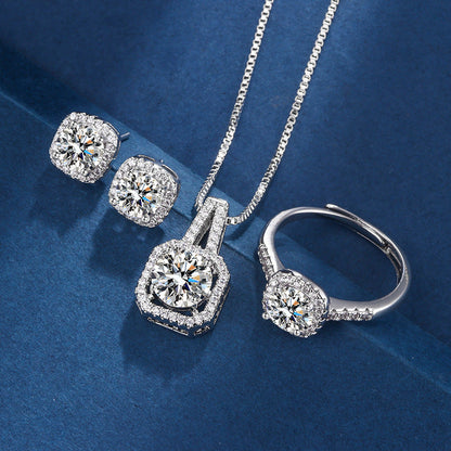 Exclusive Silver Aria Square Radiant Set | Supporting Breast Cancer Awareness