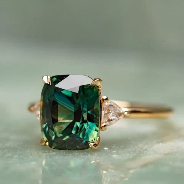 Green Gemstone Gold Ring