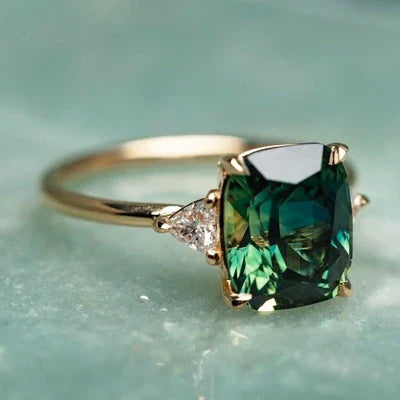 Green Gemstone Gold Ring
