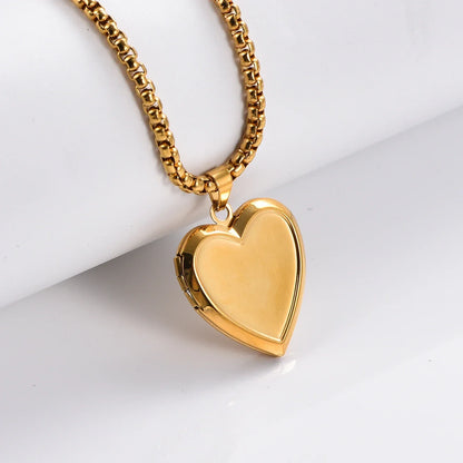 Vintage Stainless Steel Heart Photo Locket