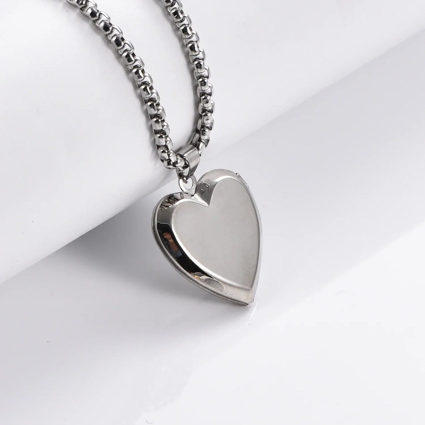 Vintage Stainless Steel Heart Photo Locket