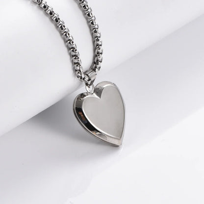 Vintage Stainless Steel Heart Photo Locket