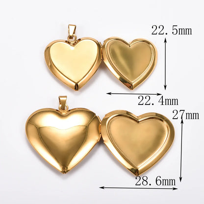 Vintage Stainless Steel Heart Photo Locket