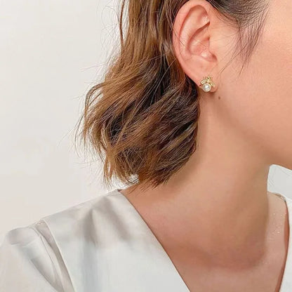 Chic Sterling Silver Bee Stud Earrings