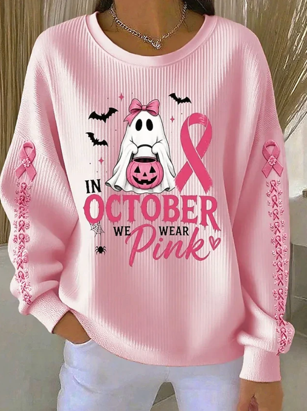 October We Wear Pink Ribbon | Long Sleeve