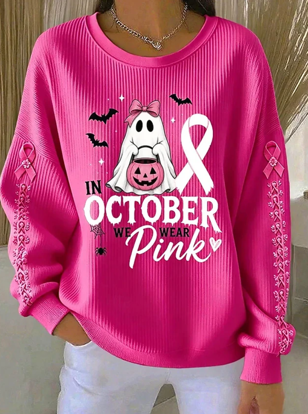 October We Wear Pink Ribbon | Long Sleeve